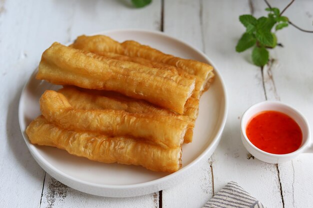 Cakwe or Chinese Oil Stick is Indonesian Traditional Food for Breakfast