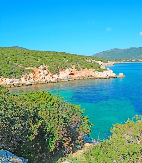 Cala Dragunara shore on a clear day Sardinia