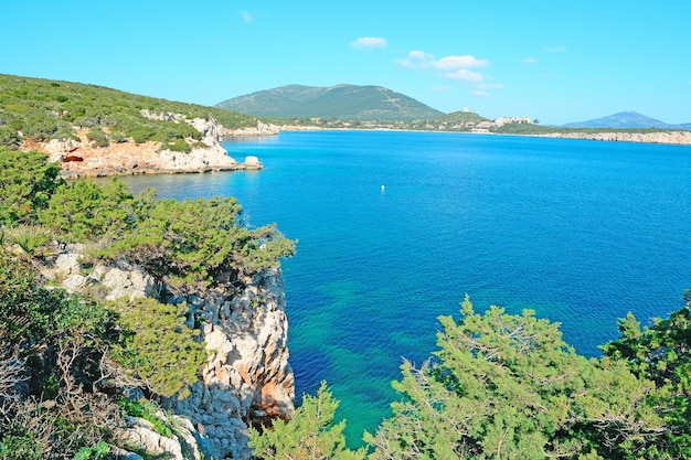 Cala Dragunara shore on a clear day Sardinia