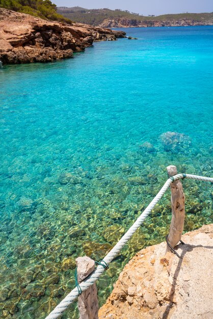 Cala Xuclar of Ibiza in Sant Joan Balearics