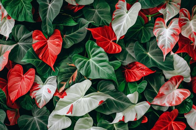 Photo caladium bicolor leaves