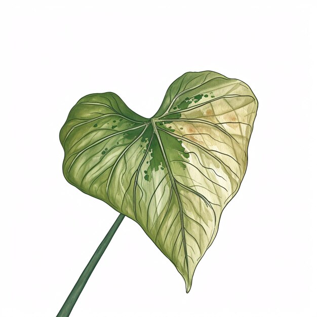 Каладийные листья растений в акварельном стиле Иллюстрация Хандауна