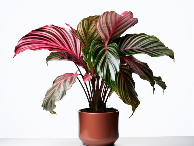 Снимок Calathea Studio изолирован на чистом фоне Генеративный ИИ