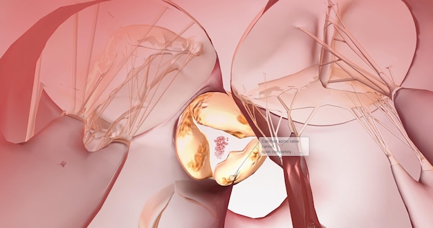 Photo calcified aortic valve cannot open completely