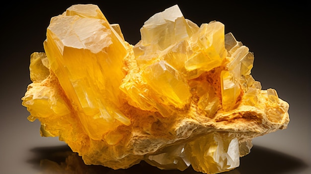 Calcitea ruwe nugget van geel calcite uit Polen