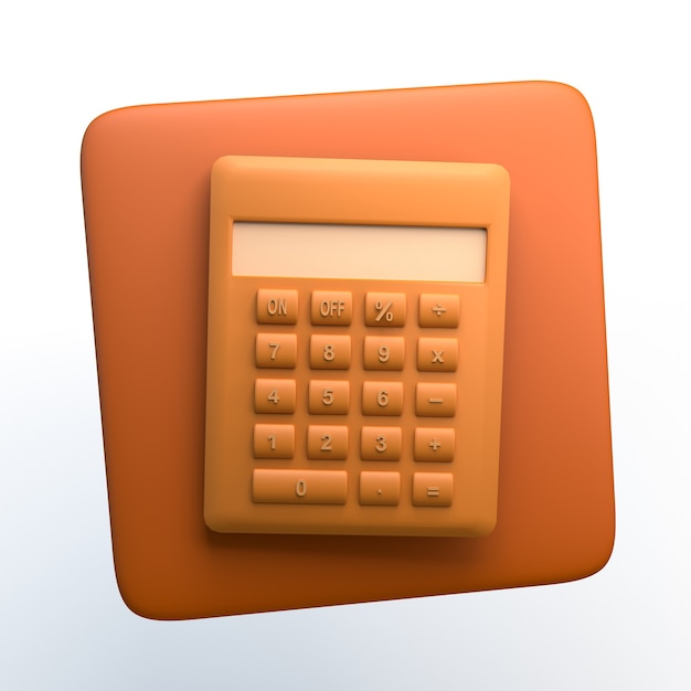 Calcualizer icon on isolated white background. 3d illustration. app