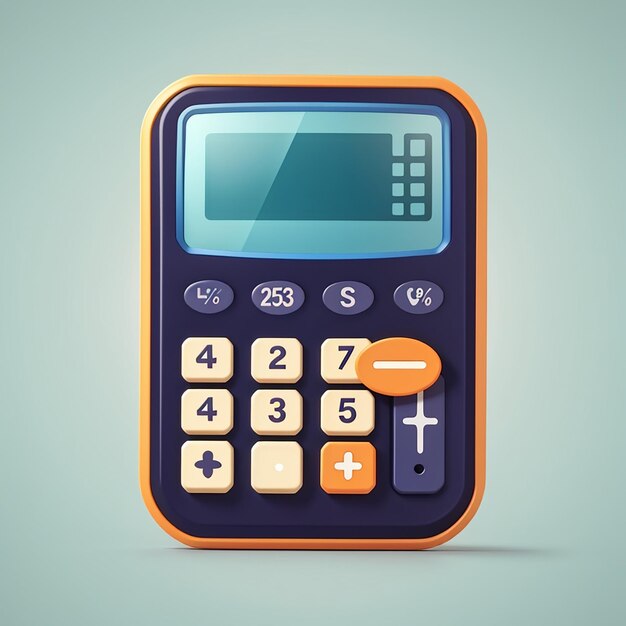 Calculator drijvende cartoon vector icoon illustratie onderwijs object icoon geïsoleerde platte vector