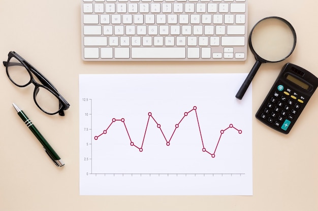 Photo calculator and economy chart