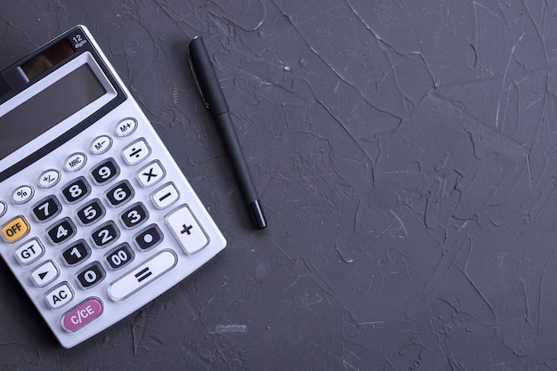 Calculator keypad on a beton floor