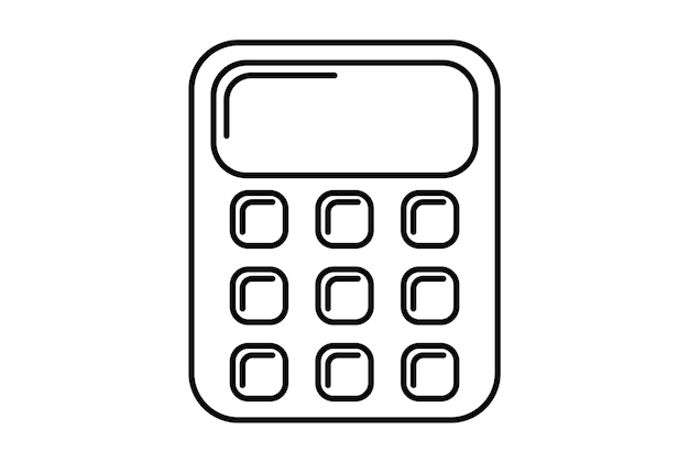 Calculator line flat icon black science outline symbol app web sign