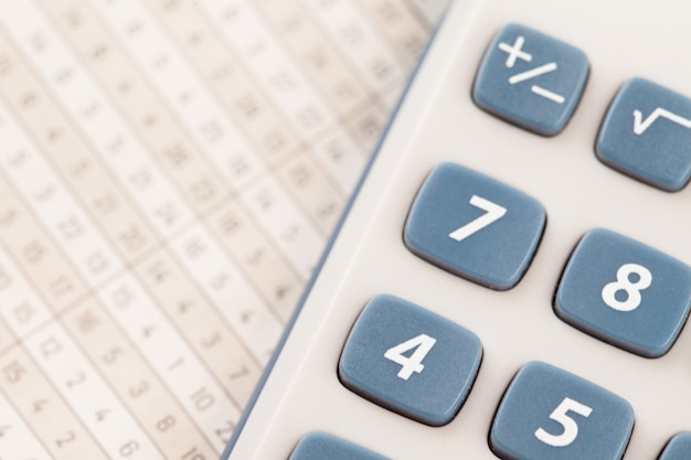 Calculator on maths tables