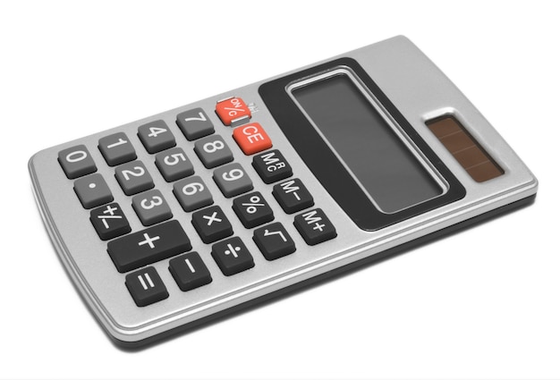 Calculator op geïsoleerd wit