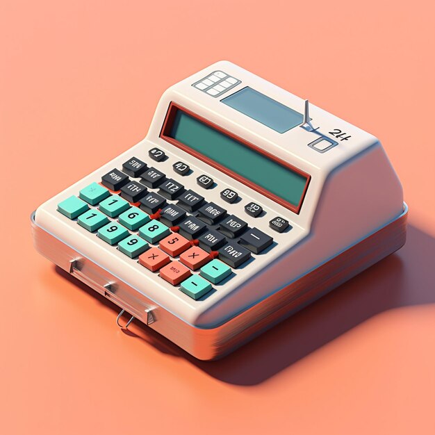 Photo calculator shape 3d illustration