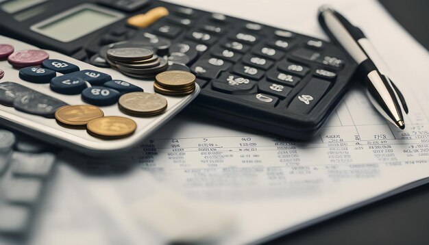 a calculator with a calculator on it and a calculator on the table