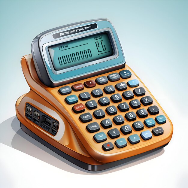 Photo calculator with digital display on the display vector illustration