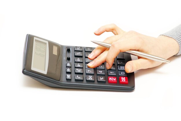 calculator with finger