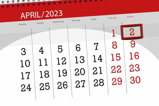 Calendario 2023 scadenza giorno mese pagina organizzatore data aprile domenica numero 2