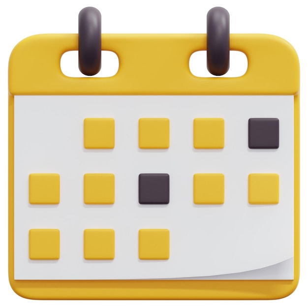 Photo calendar 3d render icon illustration