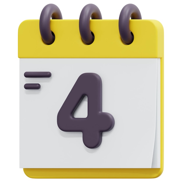 calendar 3d render icon illustration