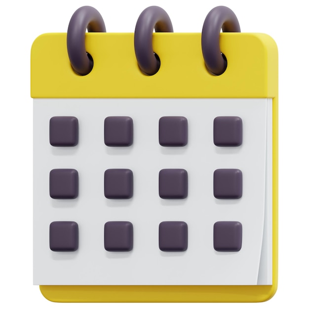 Foto illustrazione dell'icona di rendering 3d del calendario