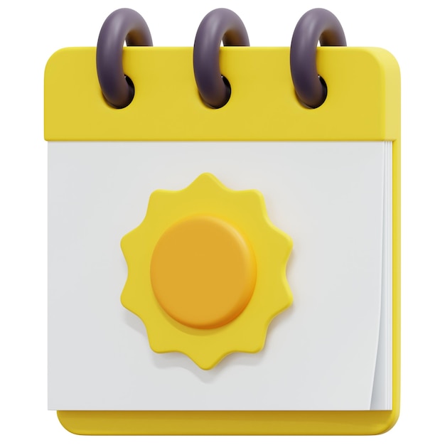 calendar 3d render icon illustration