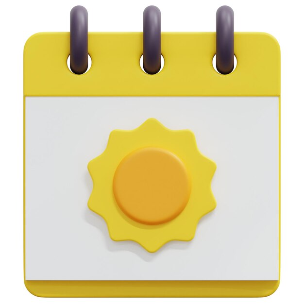 calendar 3d render icon illustration