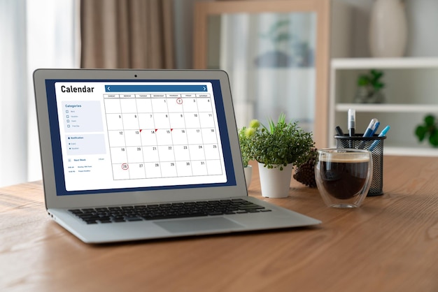 calendar on computer software application for modish schedule planning