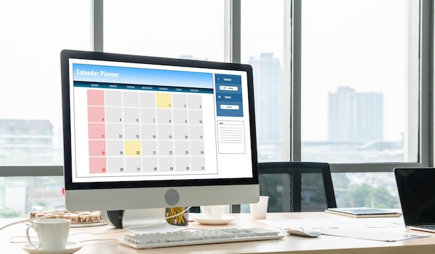 calendar on computer software application for modish schedule planning