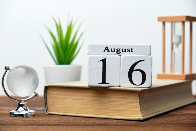 Photo calendar day of august