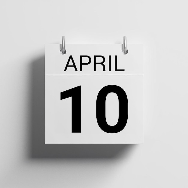 Photo calendar of days with the date april 1