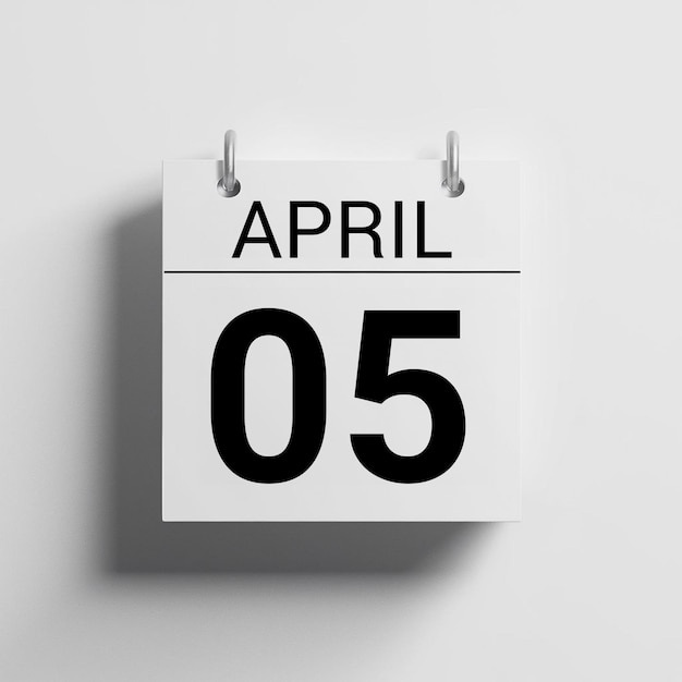 Photo calendar of days with the date april 1