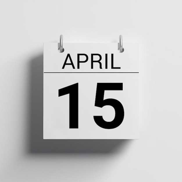 Photo calendar of days with the date april 1