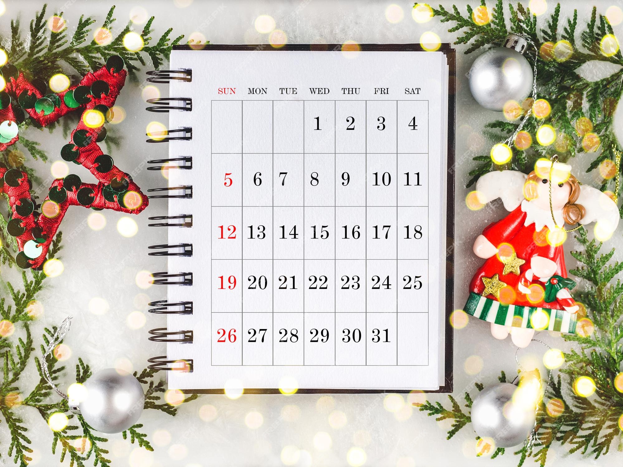 An image of a holiday calendar to help prepare your antique booth for the holidays