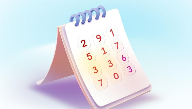 Calendar icon bright pastel color ui design isometric white background