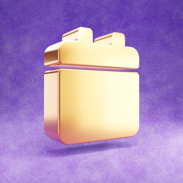 Calendar icon isolated on violet velvet