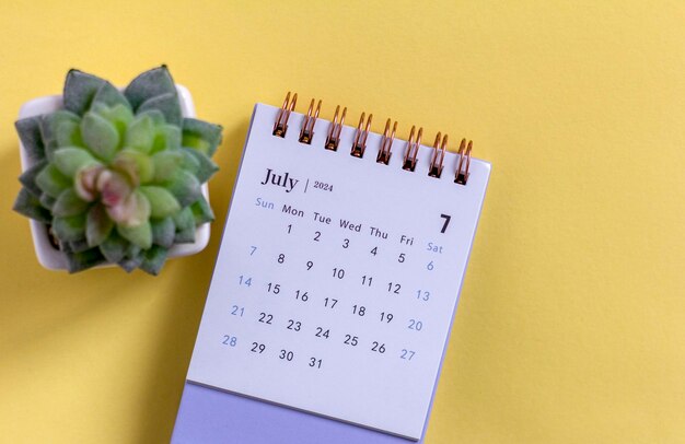 Photo calendar for july 2024 desk calendar for planning and managing every date