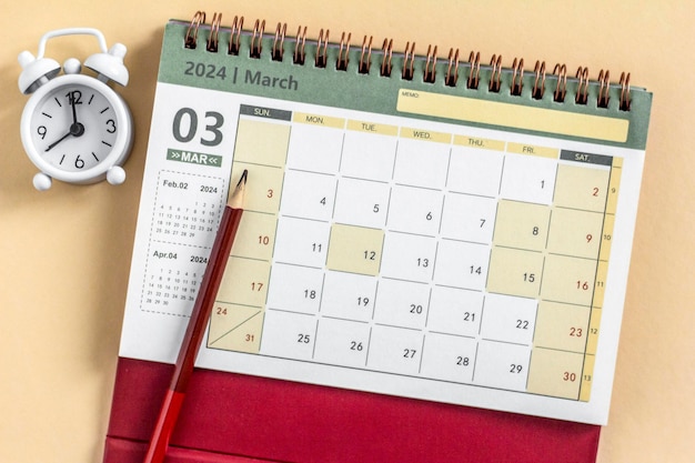 Photo calendar for march 2024 desk calendar for planning