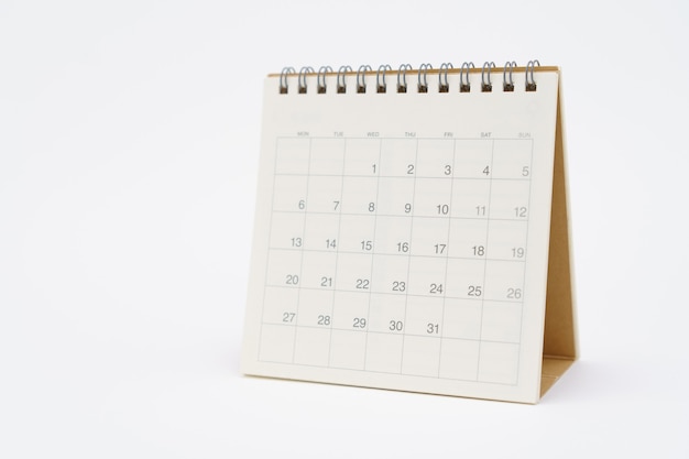 Foto un calendario del mese. utilizzando come sfondo il concetto di business e il concetto di pianificazione con spazi di copia e spazio bianco per il testo o il design.