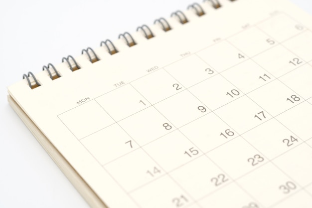 Un calendario del mese utilizzando come sfondo il concetto di business e il concetto di pianificazione