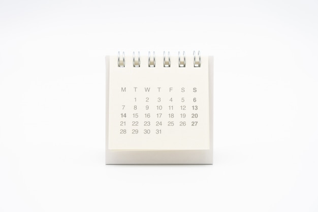 A calendar of the month. 