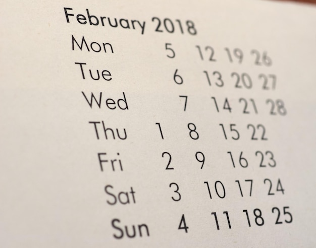 Calendar page detail