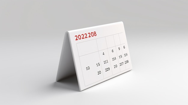 Calendar on white table