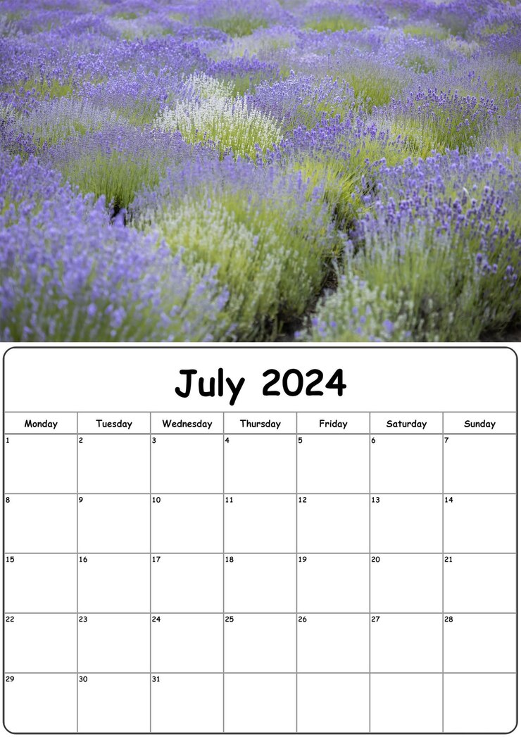 自然写真のカレンダー - 2024年7月