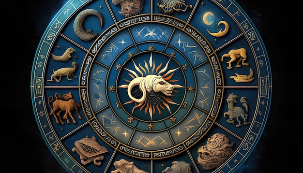 A calendar with zodiac signs