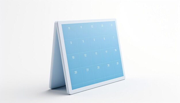 Photo calendarlight mimetic 3d icon minimalism matte white background