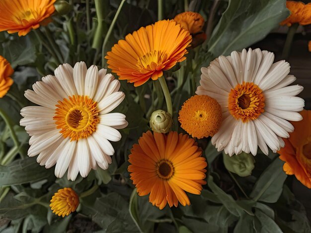 Calendula Calendula officinalis in the garden