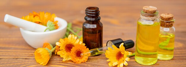 The calendula extract. Medicinal plants. 