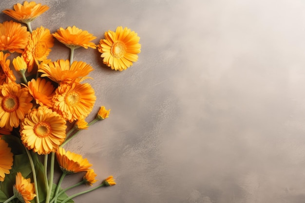 Calendula flower herb background Generate Ai