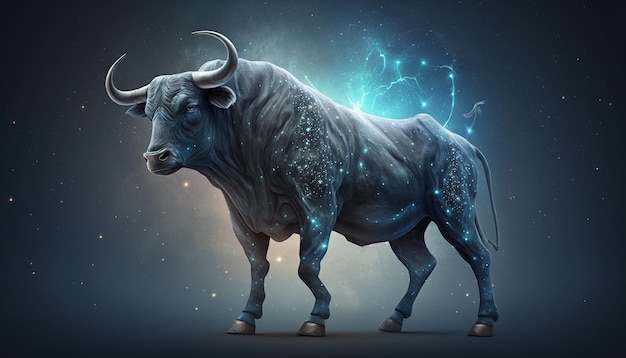 Calf zodiac sign on space background Generative AI