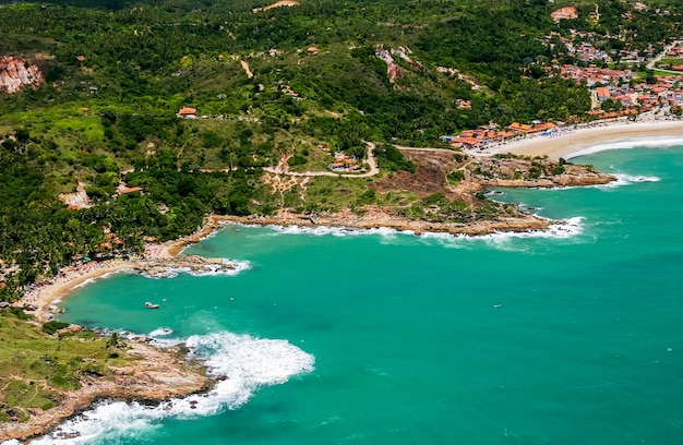 Recife Pernambuco Brazil 근처 Calhetas 해변 공중 보기